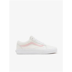 Růžovo-bílé dámské kožené boty VANS Old Skool - Dámské