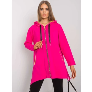 Fuchsia zip hoodie with pockets