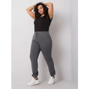 Dark gray melange women&#39;s plus size sweatpants