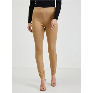 Orsay Light brown women's pants in suede finish - Women