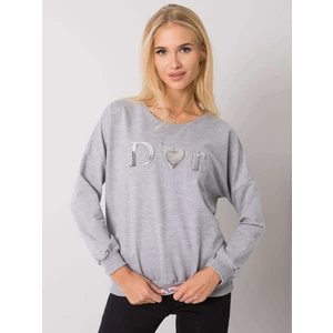 Gray melange women's hooded sweatshirt