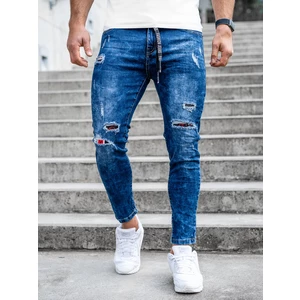 Tmavě modré pánské džíny regular fit Bolf TF092