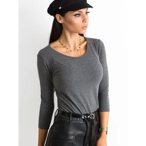 Basic dark gray cotton blouse