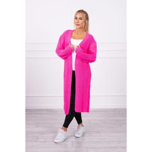 Sweater long cardigan pink neon