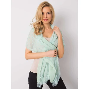 Mint polka dot scarf with an application