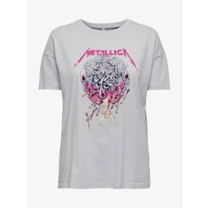 Light Blue Loose T-Shirt ONLY Metallica - Women