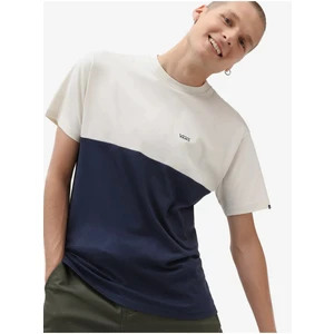 Cream-blue men's T-shirt VANS Colorblock - Men