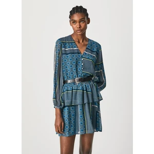 Blue Women Patterned Shirt Dress Pepe Jeans Megan - Women