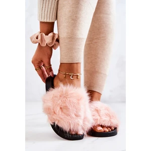 Slippers With Fur Rubber Light Pink Pollie