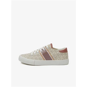 Beige Women's Patterned Sneakers Guess Ester - Women