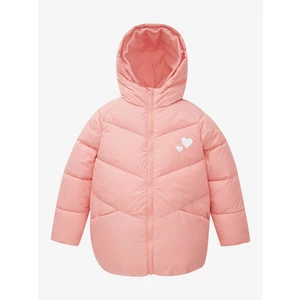 Růžovo holčičí prošívaný zimní kabát s kapucí Tom Tailor - Holky