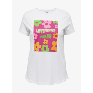 White T-shirt ONLY CARMAKOMA Neva - Women