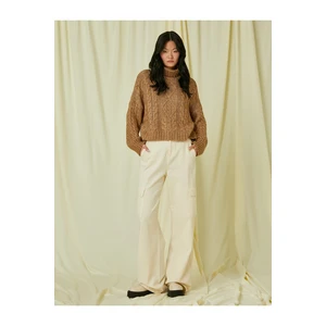 Koton Crop Turtleneck Sweater Knitted Detailed Long Sleeve