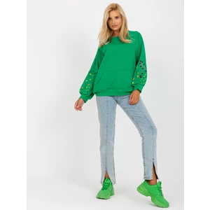 Green hoodie with embroidery RUE PARIS