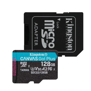 128GB microSDXC Kingston Canvas Go! Plus A2 U3 V30 170MB/s + adapter