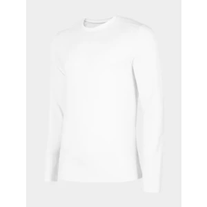 4F - Pánské tričko s dlouhými rukávy - bílý - Velikost XXL