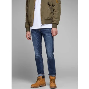 Tmavomodré slim fit rifle Jack & Jones Tim