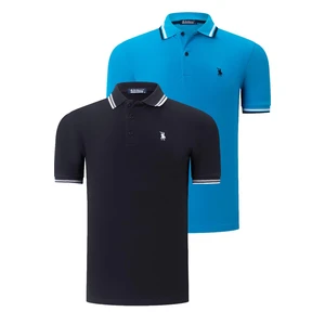 DUAL SET T8594 DEWBERRY MENS T-SHIRT-BLACK-BLUE