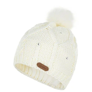 Women's fashion beanie with pompom KILPI LADY-W white