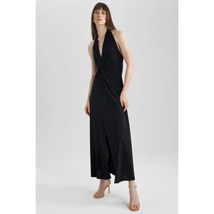 DEFACTO V Neck Maxi Short Sleeve Dress