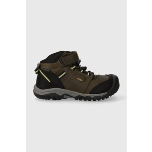 Keen Ridge Flex Mid Wp Children Dětská treková obuv 10026164KEN dark olive/dusky citron 11(30)