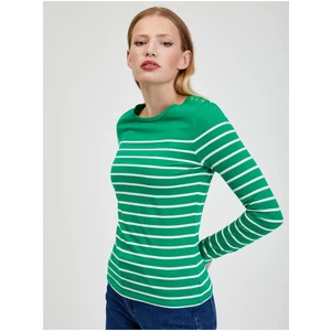 Orsay Bílo-zelené dámské pruhované tričko - Dámské