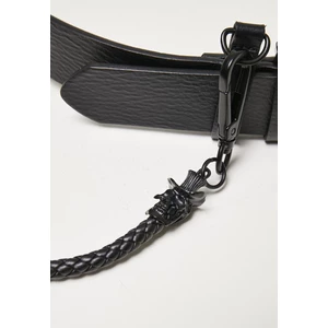 Imitation leather strap with key chain, black