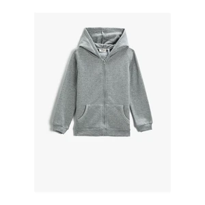 Koton Basic Cardigan Zipper Hooded Pocket