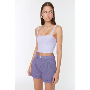 Trendyol Lilac Stitch Detail Denim Shorts & Bermuda