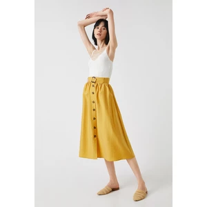 Koton Midi Skirt Buttoned Belt