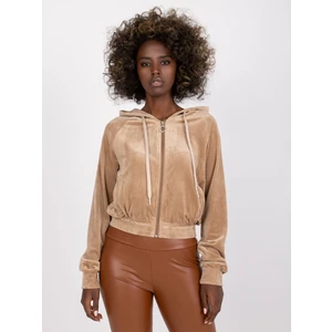 Beige short velor sweatshirt Kelly