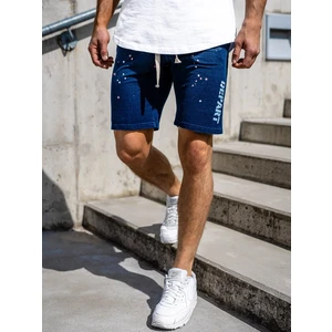 Pantaloni scurți denim bărbați bleumarin Bolf EX03