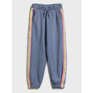 Modré holčičí dětské tepláky GAP Logo joggers slouchy