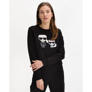 Mikina Karl Lagerfeld Ikonik Karl &Choupette Sweat - Černá - M