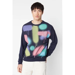 Trendyol Sweatshirt - Dark blue - Oversize