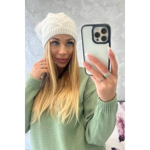 Beanie with fleece Mariola K246 white