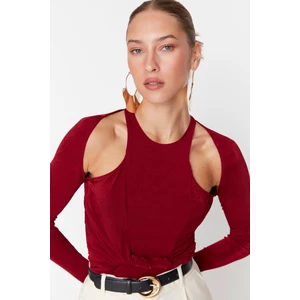 Trendyol Claret Red Knot Detailed Body