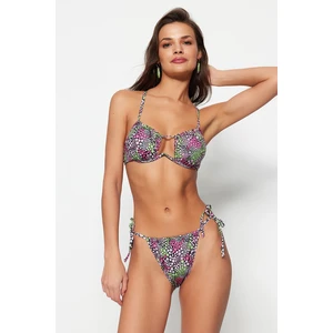 Trendyol Floral Pattern Tie High Leg Bikini Bottoms