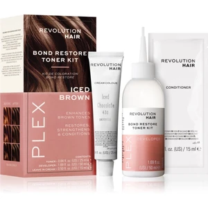 Revolution Haircare Plex Bond Restore Kit sada pre zvýraznenie farby vlasov odtieň Iced Chocolate