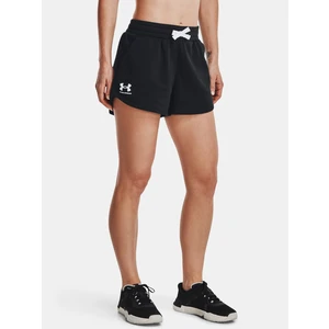 Šortky Under Armour dámske, čierna farba, melanžové, vysoký pás