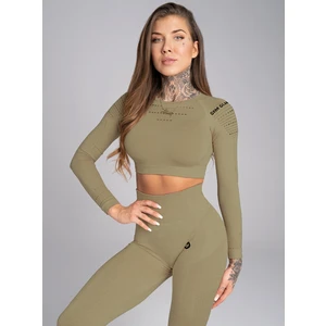 Gym Glamour Crop-Top Combat khaki variant: M