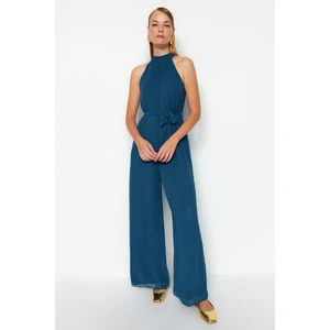 Trendyol Petroleum Chiffon Woven Jumpsuit