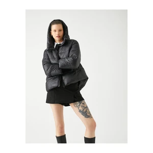 Koton Puffer Jacket with Hooded Zipper Pocket Detail