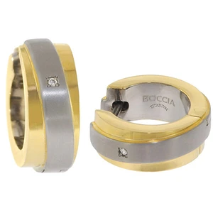 Boccia Titanium Pozlacené titanové náušnice s brilianty 0560-07