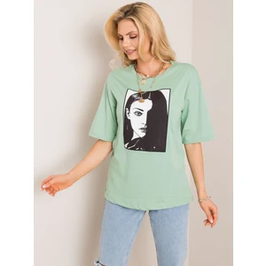 RUE PARIS Mint t-shirt with print