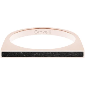 Gravelli Oceľový prsteň s betónom One Side bronzová / antracitová GJRWRGA121 56 mm