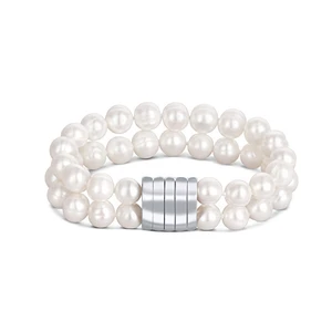 JwL Luxury Pearls Dvojitý náramok z pravých bielych perál JL0598