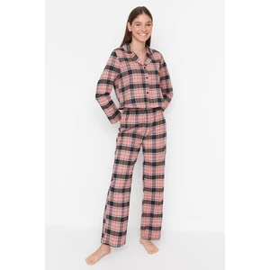 Trendyol Multicolored Shirt Collar Plaid Woven Pajamas Set