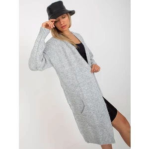 Light grey long cardigan without closure RUE PARIS