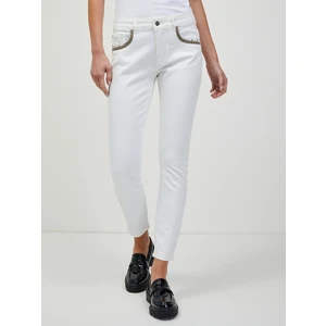 White Shortened Skinny Fit Jeans ORSAY - Women